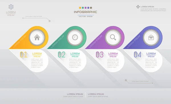 Infografik-Design-Vorlage mit Symbolen, Prozessdiagramm, Vektor — Stockvektor