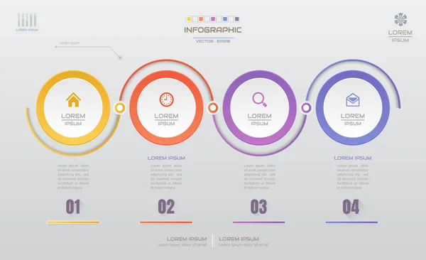 Modelo de design de infográficos com ícones, diagrama de processo, vetor — Vetor de Stock