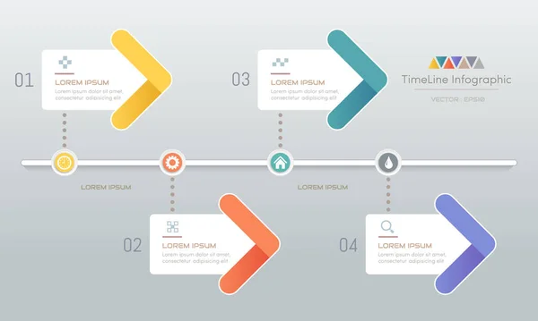 Infographics Design Mall Med Ikoner Processdiagram Vektor Eps10 Illustration — Stock vektor