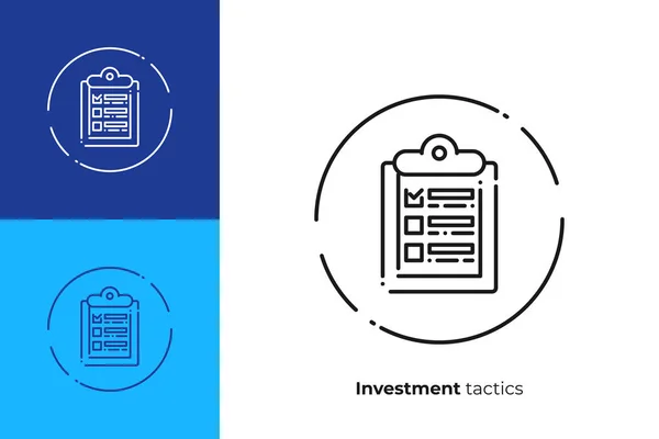 Alvos Negócios Ícone Arte Linha Checklist Investimento Digital Programação Arte —  Vetores de Stock