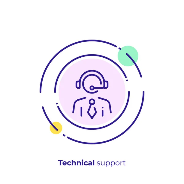 Ligne Support Bâton Art Assistance Aux Entreprises Icône Vectorielle Évolutive — Image vectorielle