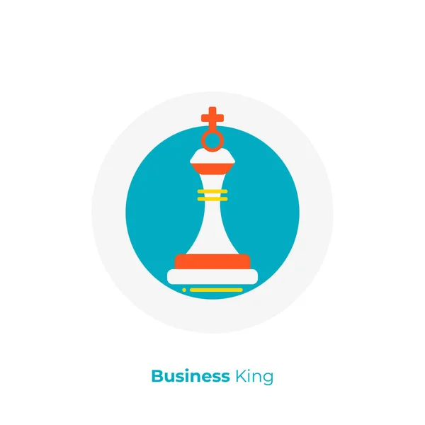 Business strategy flat art icon, investment tactics vector art, cartoon king of sales illustration