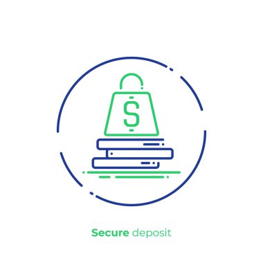 Hat sanatı para yığını. Finans nakit para yatırma. Modern anahat tarzı ölçeklenebilir vektör simgesi. Lineart öğeleri illüstrasyon vektör.