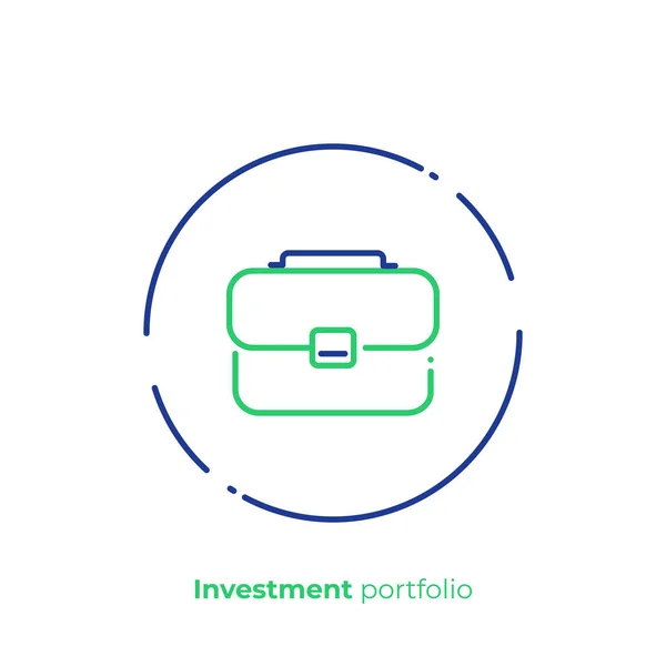 Business Case Line Art Icon Investment Portfolio Vector Art Outline — Stock Vector