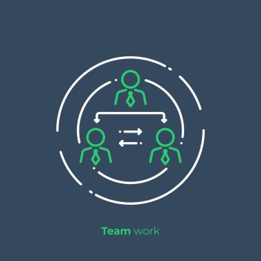 Finans hiyerarşi satır sanat simge, iş yönetimi vektör sanat, anahat dijital uzak takım illüstrasyon