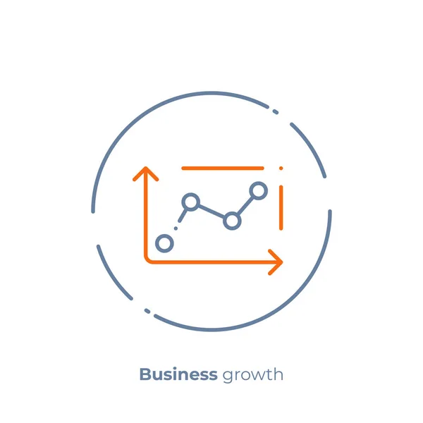 Zakelijke Grafiek Lijn Kunst Pictogram Investeringen Handel Vector Kunst Overzicht — Stockvector