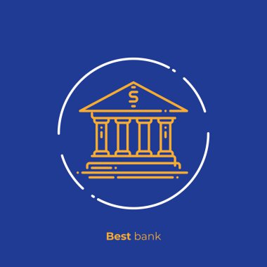 Banka satırı sanat simgesi, dijital mali vektör sanat, anahat online komisyoncu illüstrasyon