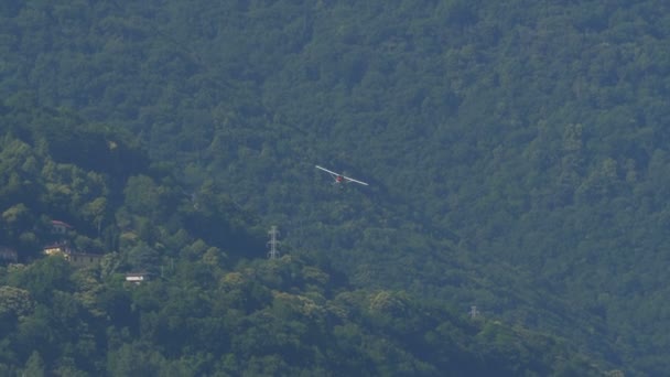 Wasserflugzeug Landet Auf Dem Comer See Italien — Stockvideo