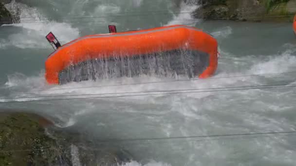 Fiúk Megmentette Míg Rafting Dora Baltea Folyón Rafting Világbajnokság 2018 — Stock videók