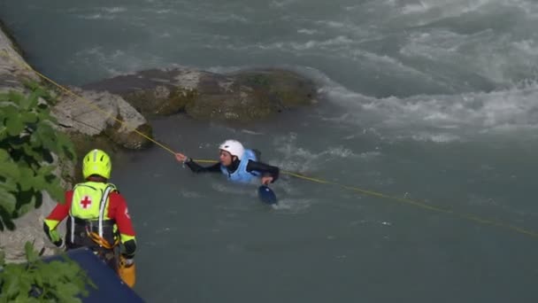 Lányok Rövid Idő Alatt Rafting Világbajnokság 2018 Július Ivrea Olaszország — Stock videók