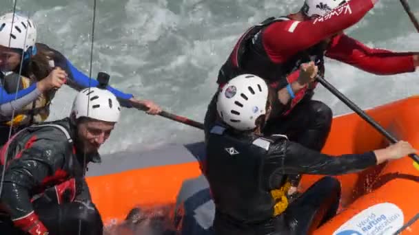 Rafting Dora Baltea Folyó Rafting Világbajnokság 2018 Július Ivrea Olaszország — Stock videók