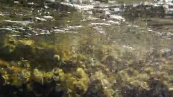 Vista Subaquática Das Ondas Que Colidem Fundo Mar Mar Mediterrâneo — Vídeo de Stock