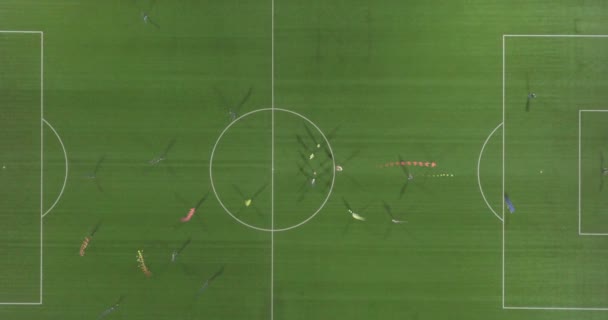 サッカー スタジアム パス トップ ビュー — ストック動画