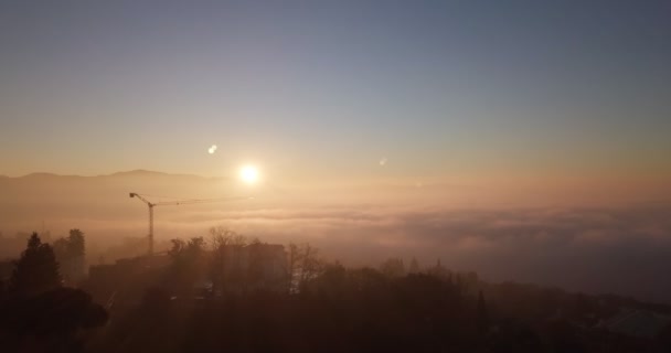 Valle nebbiosa di mattina — Video Stock