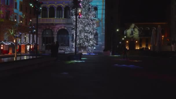 Kerst Como boom nachtlampje — Stockvideo