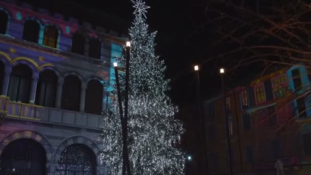Noel Como ağaç gece lambası — Stok video