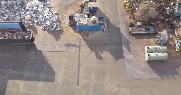 Metal Waste Aerial View — Stock Video