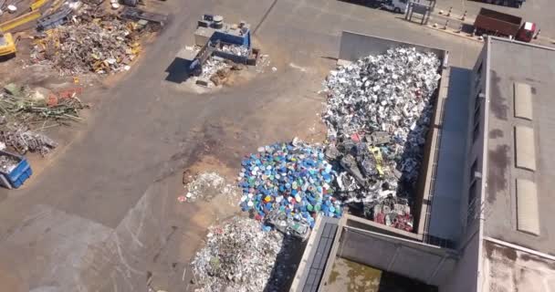 Déchets métalliques Vue aérienne — Video