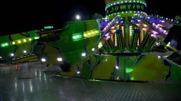 Amusement Park Jump Ride — Stock Video