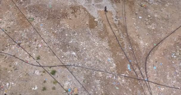 Luftaufnahme der Müllkippe — Stockvideo