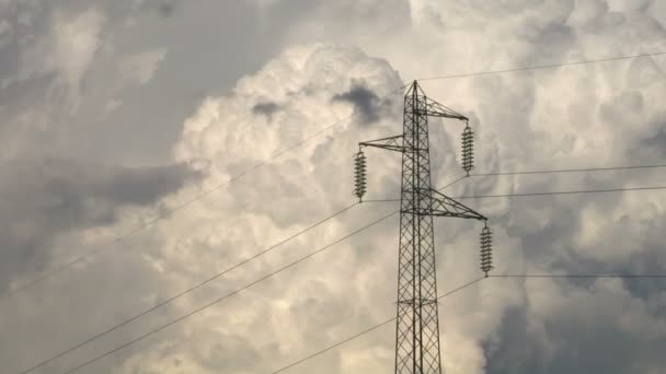 Power Line High Voltage Timelapse — Stock Video