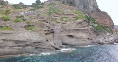 Capraia Adası Küçük Kule Hava Görüntüsü