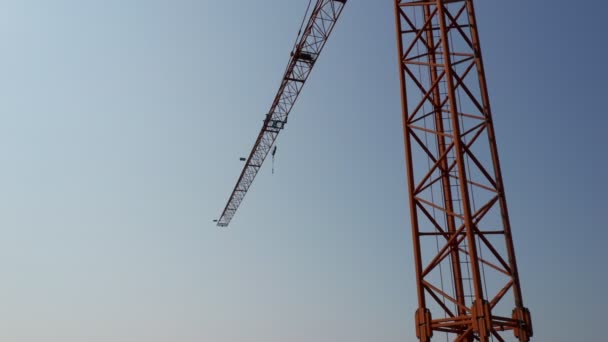 Crane Silouhette Sunlight Sky — стокове відео