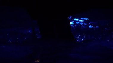 Su Gecesi Işık Çocuk Silüeti Yavaş Hareket