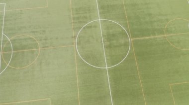 Futbol Stadyumu Yeşil Çimen Boş Üst Görünüm