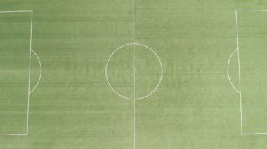 Futbol Stadyumu Yeşil Çimen Boş Üst Görünüm