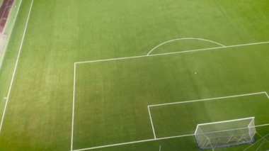 Futbol Stadyumu Boş Gece Hava Görüntüsü