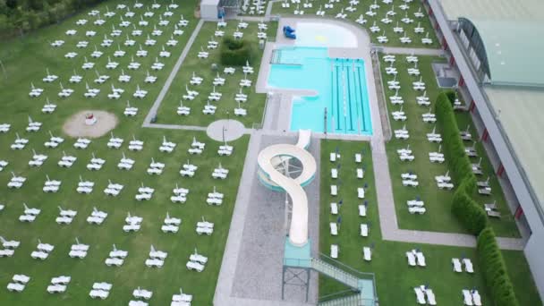 Piscine Publique Vide En Plein Air Vue Aérienne — Video