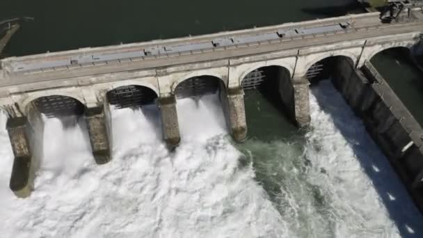 Dam River Aerial View — Stock Video