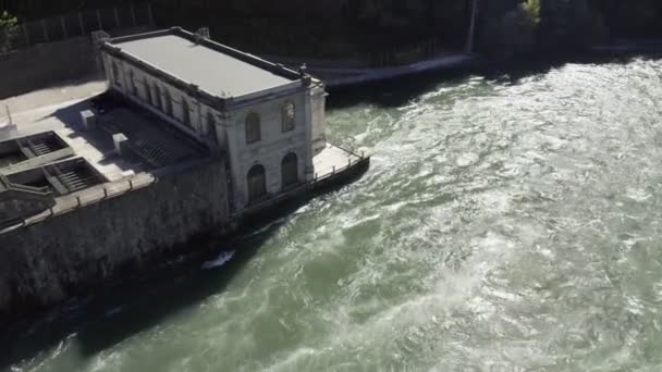 Hydroelectric Power Plant Aerial View — Stock Video