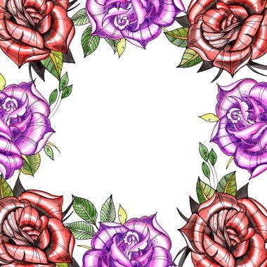 Kır çiçeği çiçek suluboya tarzında yükseldi. Bitki tam adı: Gül, hulthemia, rosa. Arka plan, doku, sarıcı desen, çerçeve veya kenarlık için Aquarelle kır çiçeği. -İllüstrasyon