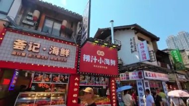 Changsha şehir manzarası, sokak manzarası, Hunan, Çin