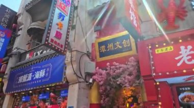 Changsha şehir manzarası, sokak manzarası, Hunan, Çin