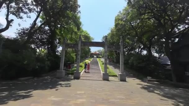 Pabellón Tianxin Antiguo Pabellón Chino Situado Antigua Muralla Ciudad Changsha — Vídeos de Stock