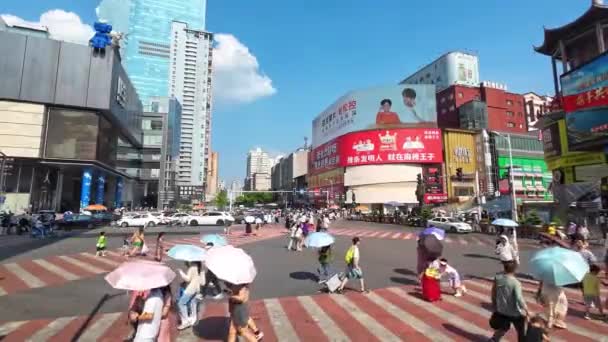 Changsha Cityscape Θέα Στο Δρόμο Hunan Κίνα — Αρχείο Βίντεο