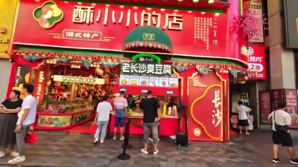 Changsha Şehir Manzarası Sokak Manzarası Hunan Çin — Stok video