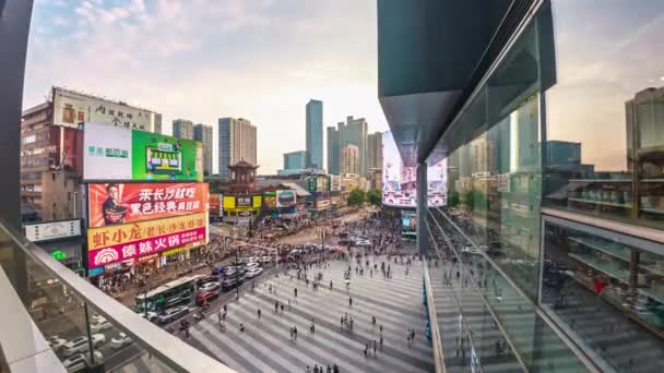 Stadtbild Von Changsha Straßenansicht Hunan China — Stockvideo