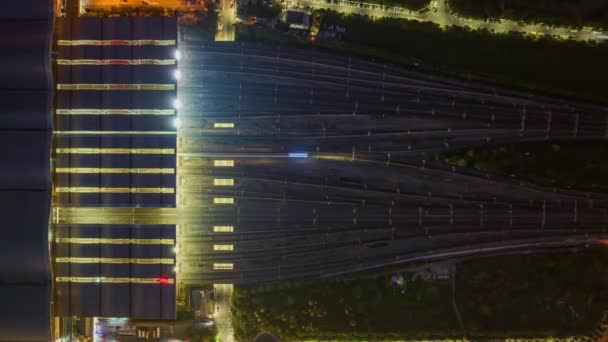 中国の現代都市に対する日没のタイムラプスの空中眺望 — ストック動画