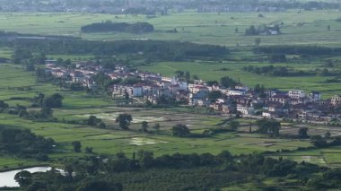 aerial view of the village in china