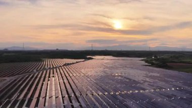 aerial view of solar energy panels in the water 