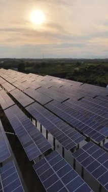 aerial view of solar panels in power plant 