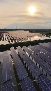 solar energy panels in a farm aerial view 