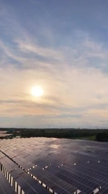 aerial view of solar panels in power plant 
