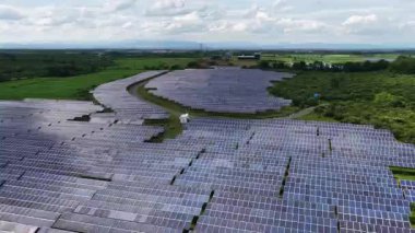 alternative energy solar panels aerial view 