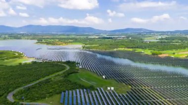 alternative energy solar panels aerial view 