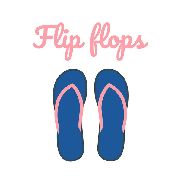 Flip flop top view. Women's beach shoes — Stock Vector